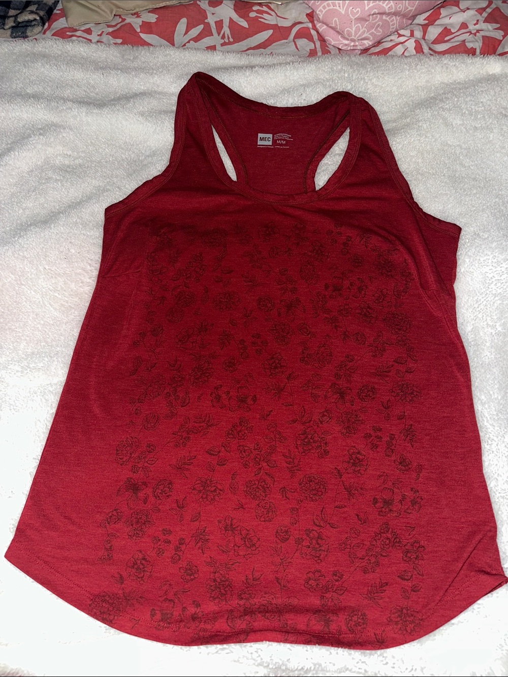 MEC Women's Red Floral Racerback Tank